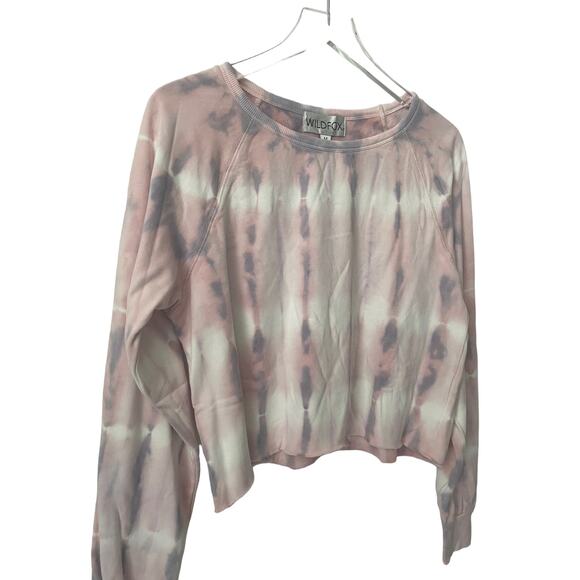 WILDFOX WTC COTTON CANDY TIE DYE CROPPED SWEATSHIRT NWT SIZE MEDIUM - Picture 3 of 7